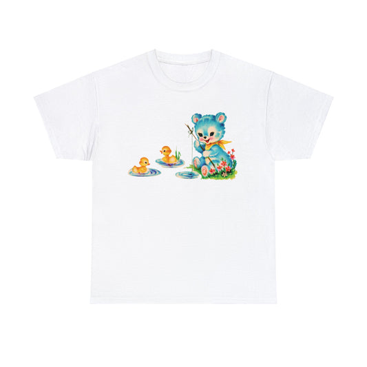 Blue bear and ducks t shirt